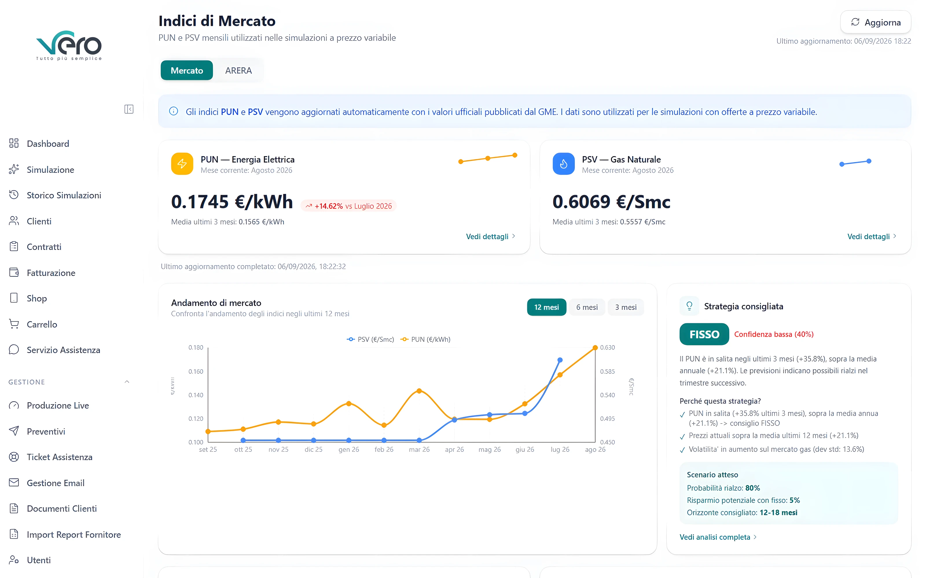 Product screenshot — Vero — Energy SaaS Platform